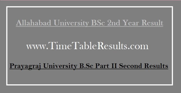 Allahabad University Bsc Nd Year Result Uoa B Sc Ii Results